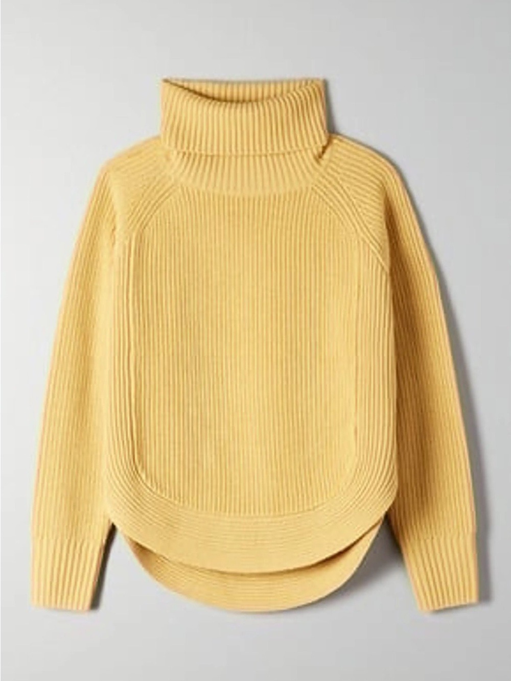 ARITZIA Wilfred 100% Merino Wool Arianna Turtleneck Sweater in Yellow